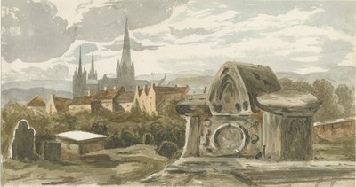 リッチフィールド-聖ミカエル教会堂の古い墓：水彩画、nd [?19世紀] (絵画) 作： School English