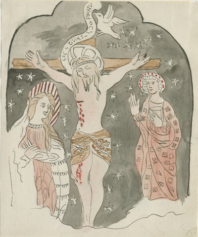 リッチフィールド-磔刑の表現（グレイフライアーズ）：水彩画、ND（?18世紀後半）（絵画 作： School English