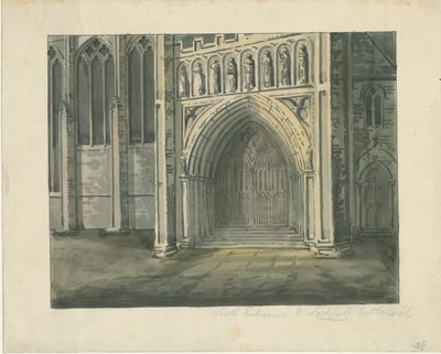 リッチフィールド大聖堂-南翼廊：水彩画、nd [？19セント]（絵画） 作： School English