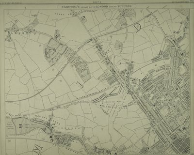 ロンドン、ウィレスデンの地図(リトグラフ) 作： School English