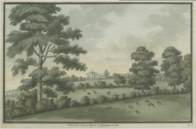 ニードウッド-ブリックリーロッジ：水彩画, nd [c 1786] （絵画 作： School English