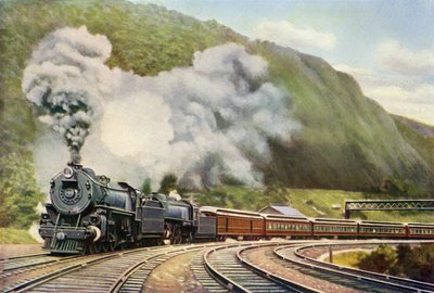 ハリー・ゴールディング著『The Wonder Book of Railways』より「New York to Chicago Express」（印刷物） 作： School English