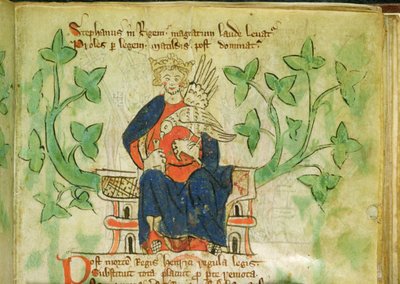 Roy.20 A II f.7 スティーブン王即位、エドワード 2 世 (1284-1327) の治世中に書かれた 作： School English