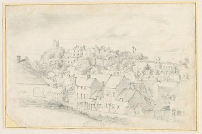 タットベリー-町、教会、城：鉛筆画、nd [？19セント]（図面） 作： School English