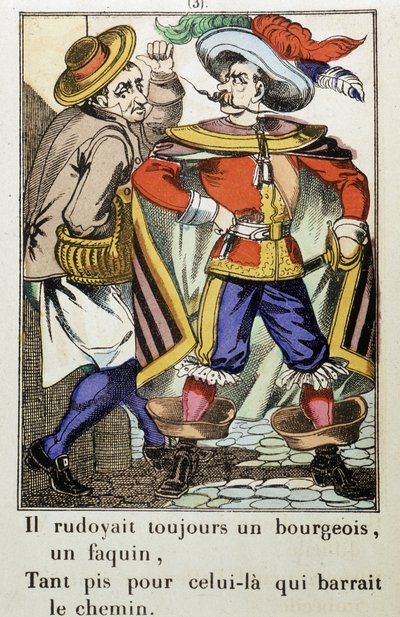 キャプテン・フラカス：「彼はいつもブルジョワを気取っていた...」小説：Theophile Gautier（1811-1872） - Image by Epinal 作： School French