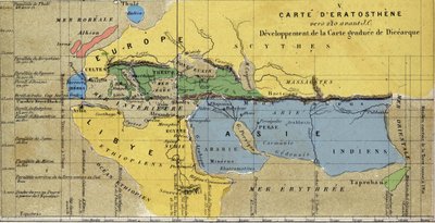 紀元前3世紀のギリシャの天文学者、地理学者であるエラトステネスの地図。 作： School French