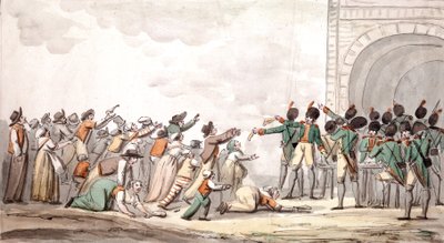 フランス革命、アシニャートの分配（カラー版画） 作： 学校フランス語
