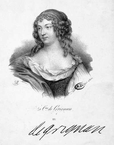 フランソワーズ・マルグリット・ド・セヴィーニュ、グリニャン伯爵夫人（1648-1705）、マリー・ド・ラブタン・シャンタル（ラブタン・シャンタル）、セヴィーニュ侯爵夫人（1626-1696）の娘 - エングレーヴィング、n.d. 作： School French