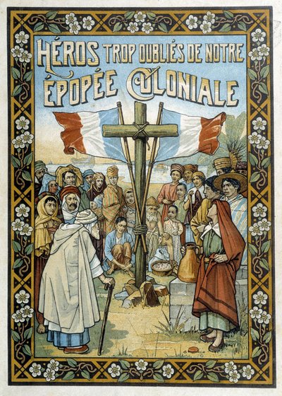 植民地時代の忘れられたヒーローたち：植民地化の寓話的デッサン 作： School French