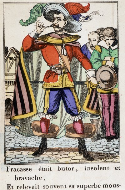 キャプテン・フラカス - エピナル画像 「Fracasse etait butor...」Theophile Gautier（1811-1872）の小説。 作： School French