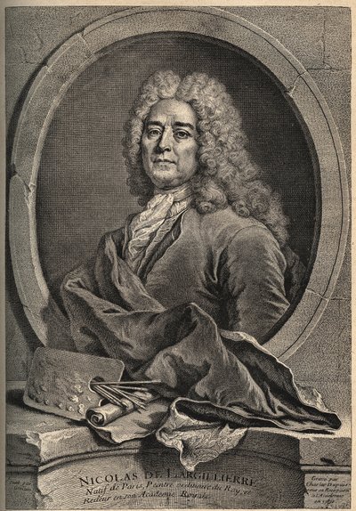 ニコラ・ド・ラルジリエール（ラルジリエ）（1656-1746）の肖像 フランスの画家 グースランの絵の後にデュプイが彫ったもの 作： School French