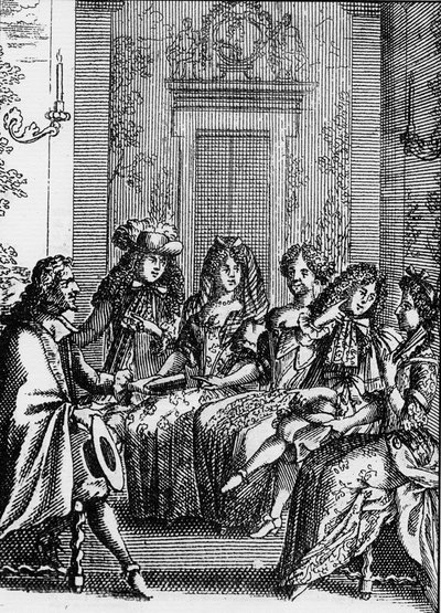 Jean Baptiste Poquelin dit Moliere（1622-1673）の戯曲「女性の学校の批評」（1663年）の一場面を表現したもの。 作： School French