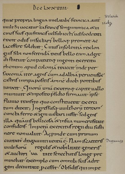 シャルルマーニュがエルベ川を渡った時の記録 789年（リトグラフ 作： School German