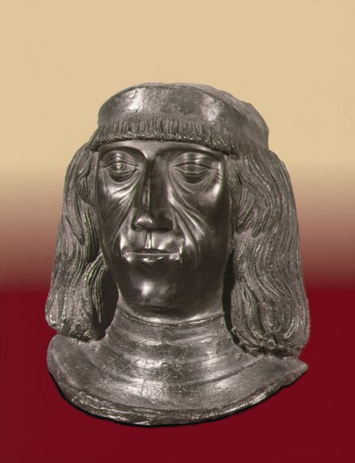 神聖ローマ皇帝マクシミリアン1世（1459-1519）の肖像胸像（ブロンズ 作： School German