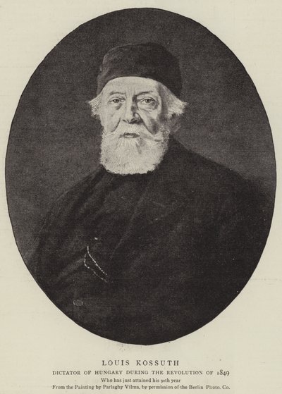 Louis Kossuth（リトグラフ 作： School Hungarian