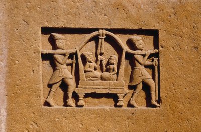 ロドゥルヴァのジャイナ教寺院のひとつ（石造）の詳細 作： School Indian
