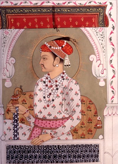 インド、ラジャスタン州、ミニチュア絵画王 作： School Indian