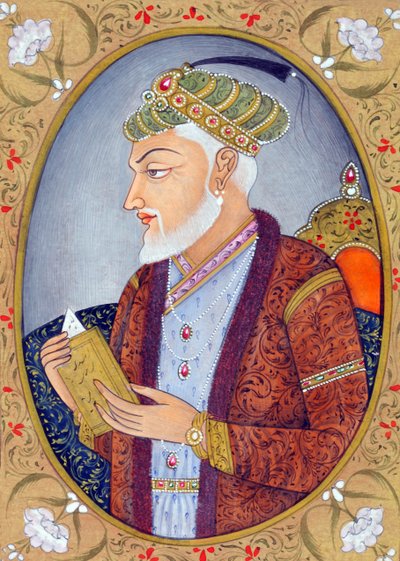 モグール帝国皇帝アウラングゼーブの細密画 インド アジア 作： School Indian