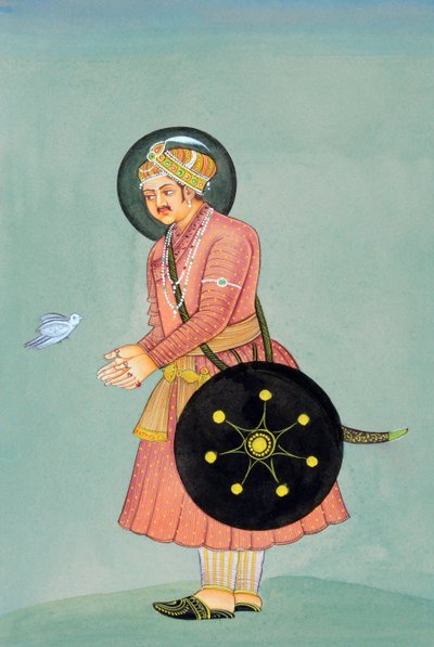 ムガル帝国皇帝アクバルの細密画 作： School Indian