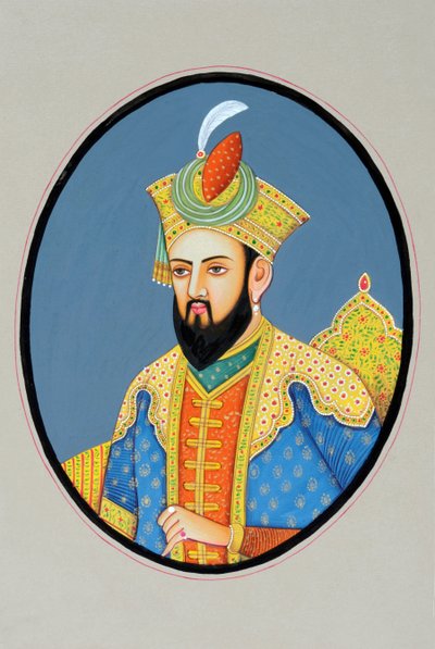 ムガール帝国皇帝バーブルの細密画 作： School Indian