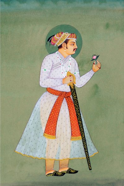ムガル皇帝ジャハーンギールの細密画 作： School Indian