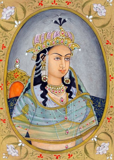 ムガール王妃メフルニッサの細密画 インド アジア 作： School Indian