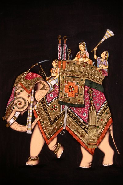 紙に描かれたムムターズ・マハルの細密画 作： School Indian