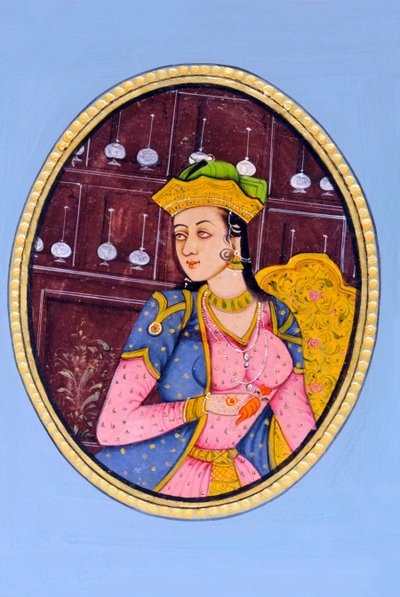 ムムタージ・マハル王妃の細密画 インド アジア 作： School Indian