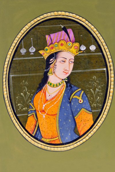 ヌールジャハーン王妃の細密画 インド・アジア 作： School Indian
