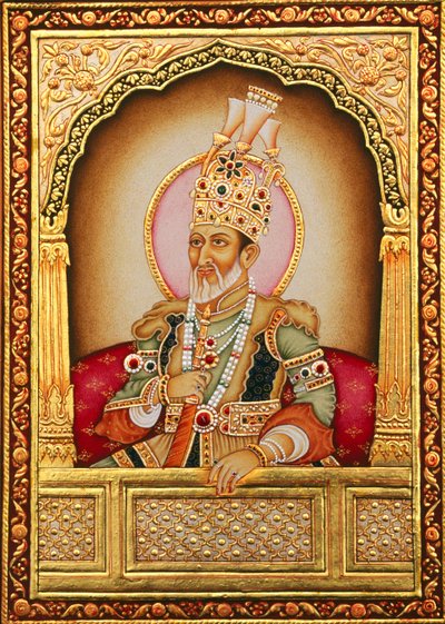 ムガール帝国の細密画 バハードゥル・シャー・ザファル 作： School Indian
