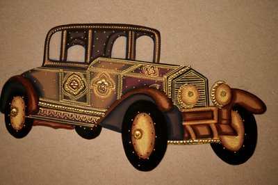 旧王室車模様の絵画、インド 作： School Indian