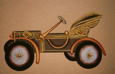 旧王室車模様の絵画、インド 作： School Indian