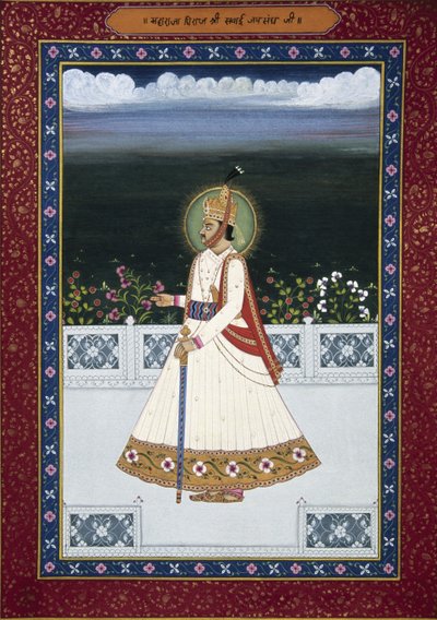 サワイ・ジャイ・シン元支配者の絵画、ジャイプール、創始者（1700-1743）、ラジャスタン、インド 作： School Indian