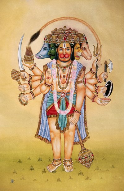 ハヌマーン神ミニチュア絵画・紙 作： School Indian