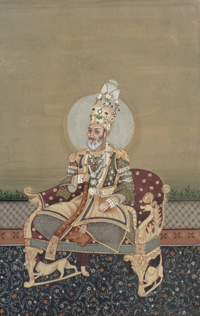 バハードゥル・シャー2世（1775-1862）の肖像 作： School Indian