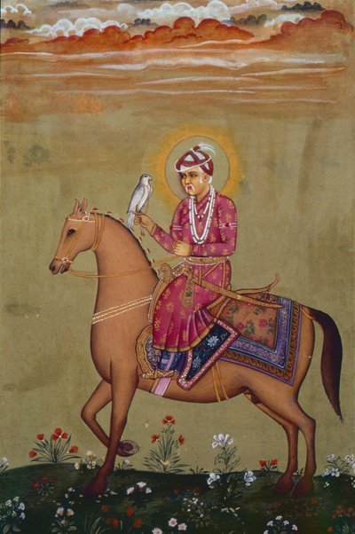 ジャハーンギール帝（1569-1627）の肖像（紙にグワッシュ） 作： School Indian