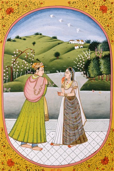 ヒンズー教の月の絵と絵画、インド、湿原 作： School Indian