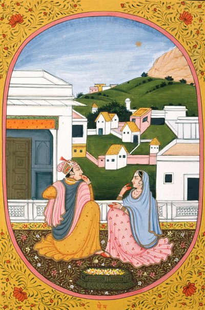 ヒンドゥー暦パウシュの月の絵と絵画、インド 作： School Indian