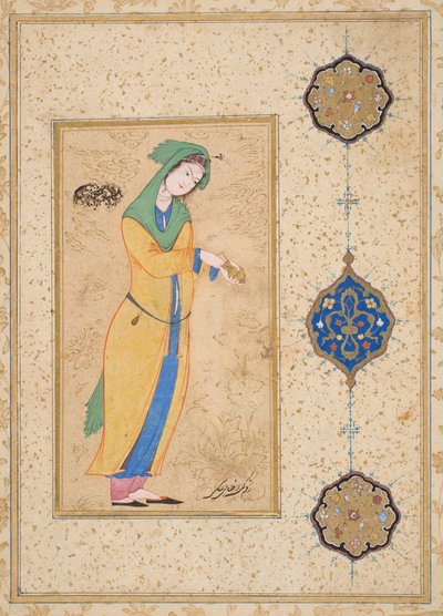 庭に佇む鳳梨（紙に不透明水彩） 作： School Iranian