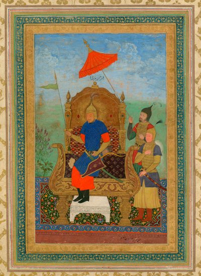 Tamerlane の肖像 (1336-1405) (または Timur Lang、「Timur the lame」) - Timur Khan by Anonymous / Private Collection / ca 1625 / Iran / Guache on paper / Portrait / 43.7x30.7 作： School Iranian