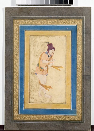 イランの巨匠デルヴィーシュの肖像 - ミニチュア、水彩、グワッシュ、金で描かれたボール紙 (14.8x7.9 cm)、17 世紀初頭 - エルミタージュ国立美術館、サンクトペテルブルク (ロシア) 作： School Iranian