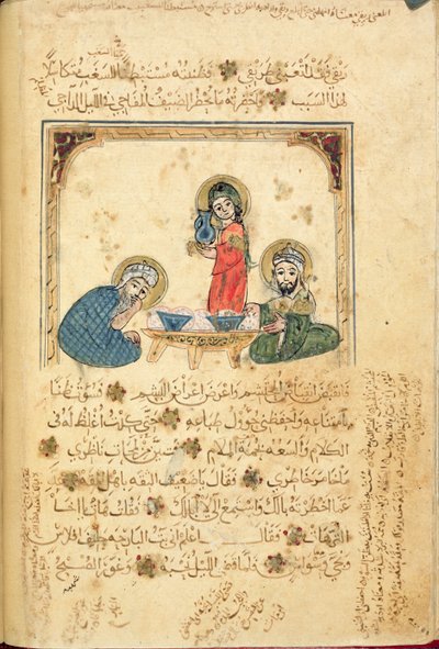Ms Or 1200 f.40v、B. アリ アル ハリリ作「アル カシムのマカマット」のイラスト (紙にガッシュ) 作： School Islamic