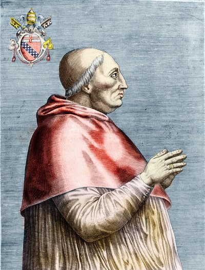 教皇イノセント8世（1484-1492）の肖像（エングレーヴィング） 作： School Italian