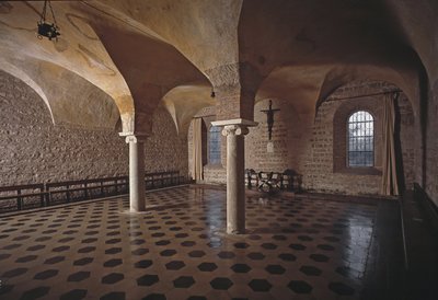 View of the Chapter Hall of the Church of St.Vincenzo and St.Anasthasus the Abbey of the Three Fontane (Tre-Fontane) (Chiesa dei Santi Vincenzo e Anastasio alle Tre Fontane) (Chapter house of the church of St Vincenzo e Anastasio, abbazia delle Tre Font) 作： School Italian