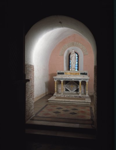 View of the second chapel of church of saints Vincent and Anastasius, 625-1221 Abbey of Tre Fontane (Abbey of Tre-Fontane or Abbey of the Three Fountains) near Rome Italy (View of the second chapel of church of sts Vincent and Anastasius, 625-1221 Tre 作： School Italian