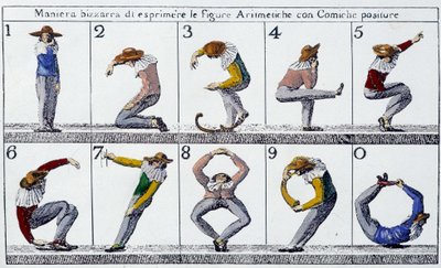 コミカルな姿勢で人物を表現する奇妙な方法 - イタリアのドキュメント, n.d. 作： School Italian