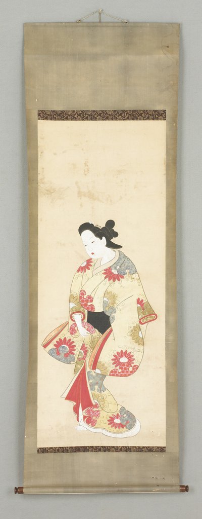 花柄のガウンを着た女性像 作： Japanese School