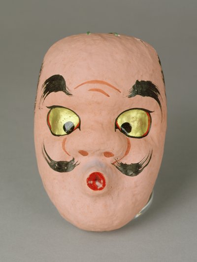 口笛を吹こうとする老人の仮面（日本語 作： Japanese School