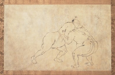 相撲取り（墨・紙） 作： School Japanese