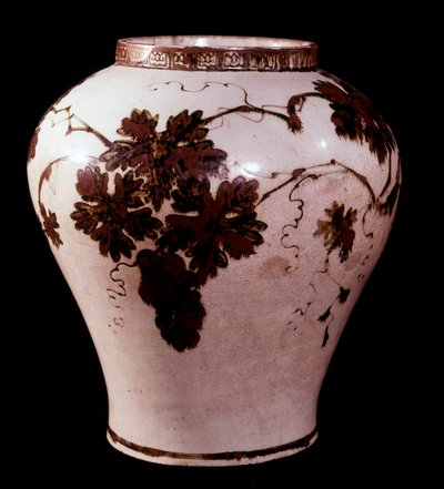 アートコリアン：李朝時代（1392-1910）の磁器甕（かめ）、杜克斯（とくそ）、宮廷美術館 作： School Korean